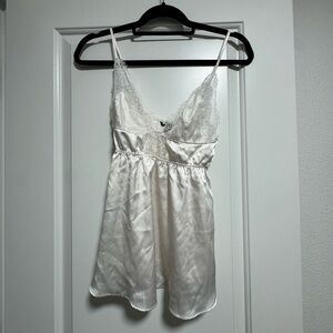 Victoria's Secret Ivory Lace Satin Chemise